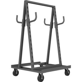 Adjust-A-Tray Truck, 4 Hooks, 40"L x 38-1/4"W x 67-1/4"H, 2400 lb. Cap., Gray