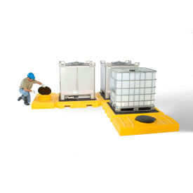 Ultra-Modular IBC Spill Pallet, 3-Tank, Indoor Model, 355 Gallon Capacity