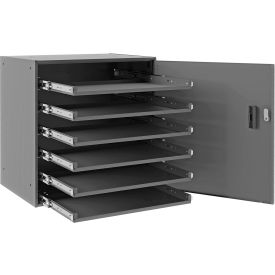 Heavy Duty Bearing Slide Rack with Lock, 20-5/16"W x 15-7/8"D x 21-7/8"H, Gray