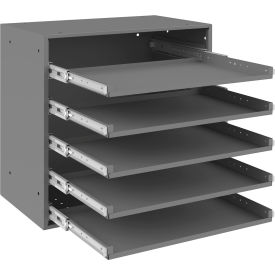 Heavy Duty Bearing Slides, 20-1/2"W x 12-1/2"D x 21"H, Gray
