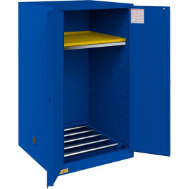 Corrosive Storage Cabinet, Manual Close, 55 Gal. Cap, 34-3/16"Wx34-3/16"Dx65-1/8"H