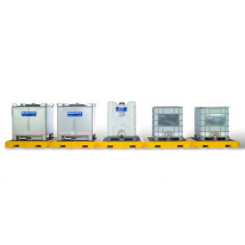 Ultra-Modular IBC Spill Pallet, 5-Tank, Indoor, 375 Gallon Capacity