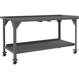 Mobile Heavy Duty Workbench, Fixed Height, 72"W x 30"D x 39-13/16"H, 4000 lb Cap