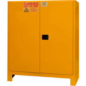 Flammable Storage Cabinet, 120 Gal, 59-3/16"W x 34-3/16"D x 70-5/8"H, Yellow