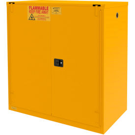 Flammable Storage Cabinet, 120 Gal Cap., 59-9/16"W x 34-3/16"D x 66-3/8"H, Yellow