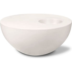 Indoor/Outdoor 4-3/4" x 35-1/4" Palm Table Medium, White Concrete