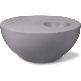 Indoor/Outdoor 4-3/4" x 35-1/4" Palm Table Medium, Stone Concrete