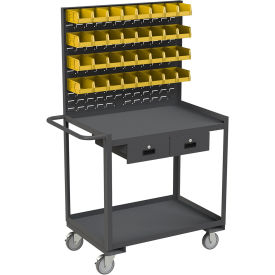 Stock Cart Louvered Panel, 1200 lb. Cap., 42-1/4"L x 24-1/4"W x 65-5/8"H, Gray