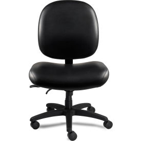 1000 Heavy Duty Vinyl Ergonomic Big & Tall Task Chair, 19" - 22"H Seat, Black