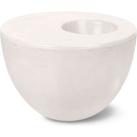 Indoor/Outdoor 23-1/2" x 23-1/2" Palm Table Small, White Concrete