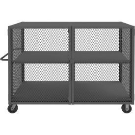 Security Mesh Truck with 2 Shelves, 80-1/2"L x 46"W x 56-7/16"H, Gray