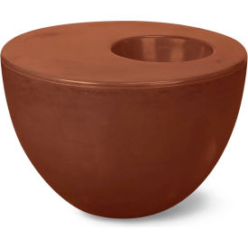 Indoor/Outdoor 23-1/2" x 23-1/2" Palm Table Small, Terra Cotta Concrete