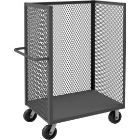 3 Sided Mesh Truck w/4 Shelves, 3000 lb. Cap., 66-1/2"L x 24-3/8"W x 56-7/16"H