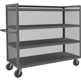 3 Sided Mesh Truck w/4 Fixed Shelves, 3000 lb. Cap., 66-1/2"L x 30-3/8"W x 56-7/16"H