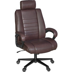 DuraForce Big & Tall Ergonomic Executive Office Chair w/ High Back & Fixed Arms, Brown