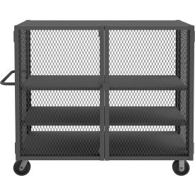 Security Mesh Truck with 3 Shelves, 66-1/2"L x 26"W x 56-7/16"H, Gray
