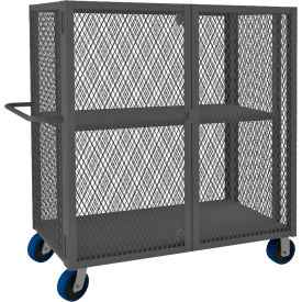 Security Mesh Truck with 2 Shelves, 66-1/2"L x 32"W x 56-7/16"H, Gray
