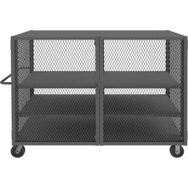 Security Mesh Truck with 3 Shelves, 78-1/2"L x 38"W x 56-7/16"H, Gray