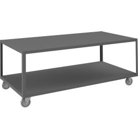 High Deck Mobile Table, Steel Square Edge, 72-1/4"W x 36-1/4"D x 30-1/16"H, Gray