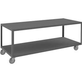 High Deck Mobile Table, Steel Square Edge, 72-1/4"W x 30-1/4"D x 30-1/8"H, Gray