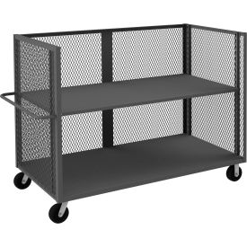 3 Sided Mesh Truck w/2 Shelves, 3000 lb. Cap., 78-1/2"L x 36-3/8"W x 56-7/16"H