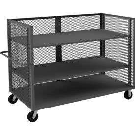 3 Sided Mesh Truck w/3 Shelves, 3000 lb. Cap., 78-1/2"L x 36-3/8"W x 56-7/16"H