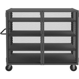 Security Mesh Truck with 4 Shelves, 66-1/2"L x 26"W x 56-7/16"H, Gray