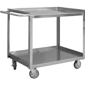 Stock Cart w/ 2 Shelves, Lips Up Except In Front, 1200 lb. Cap., 42"Lx24-1/8"Wx35"H