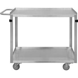Stock Cart w/ 2 Shelves, Stainless Steel, 600 lb. Cap., 36-7/16"L x 16-3/4"W x 34"H