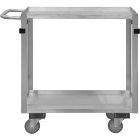 Stock Cart w/ 2 Shelves, Stainless Steel, 1200 lb. Cap., 36-7/16"L x 16-3/4"W x 34"H