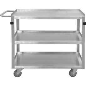 Stock Cart w/ 3 Shelves, Stainless Steel, 600 lb. Cap., 42-7/16"L x 22-1/2"W x 34"H