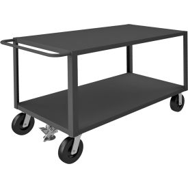 Heavy Duty Cart with 2 Shelves, 5000 lb. Cap., 66-3/8"L x 30-3/8"W x 36"H, Gray