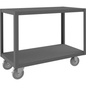 High Deck Mobile Table, Steel Square Edge, 36-1/4"W x 18-1/4"D x 30-1/16"H, Gray