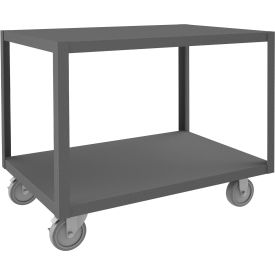 High Deck Mobile Table, Steel Square Edge, 36-1/4"W x 24-1/4"D x 30-1/16"H, Gray