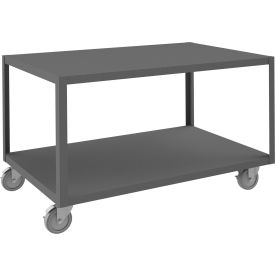 Mobile Machine Table, Steel Square Edge, 48-1/4"W x 30-1/4"D x 30-1/16"H, Gray