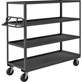 Stock Cart with 4 Shelves, 3600 lb. Cap., 66-1/4"L x 24-1/4"W x 60"H, Gray