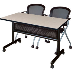 Kobe Privacy Nesting Table with 2 Cadence Nesting Chairs, 48"L x 24"W, Maple