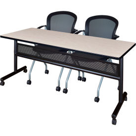 Privacy Nesting Table with 2 Nesting Chairs, 72"L x 24"W, Maple
