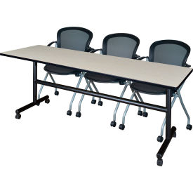 Training Nesting Table with 2 Cadence Nesting Chairs, 84"L x 24"W, Maple