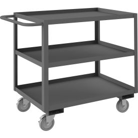 Stock Cart with 3 Shelves, 1200 lb. Cap., 42-1/4"L x 24-1/4"W x 37-5/8"H, Gray