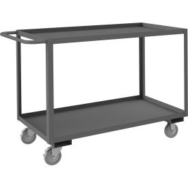 Stock Cart with 2 Shelves, 1200 lb. Cap., 54-1/4"L x 24-1/4"W x 37-5/8"H, Gray