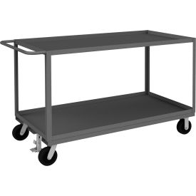Stock Cart with 2 Shelves, 2400 lb. Cap., 66-1/4"L x 30-1/4"W x 39"H, Gray
