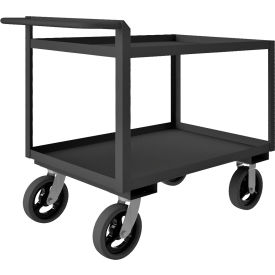 Stock Cart with 2 Shelves, 2400 lb. Cap., 42-1/4"L x 24-1/4"W x 36"H, Gray