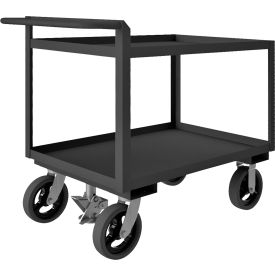 Platform Truck with 2 Shelves, 2400 lb. Cap., 42-1/4"L x 24-1/4"W x 36"H, Gray
