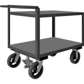 Platform Truck w/ 2 Shelves, 2400 lb. Cap., 54-1/4"L x 24-1/4"W x 36-1/16"H, Gray