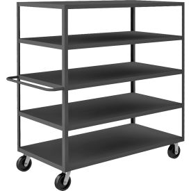 Stock Cart with 5 Shelves, 3000 lb. Cap., 66-1/4"L x 30-1/4"W x 66-1/2"H, Gray