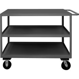 Stock Cart with 3 Shelves, 3000 lb. Cap., 42-1/4"L x 24-1/4"W x 39"H, Gray