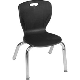 Andy Classroom Stackers 12" Learning Classroom Chair, Black, 4/Pack