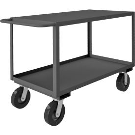 Stock Cart with 2 Shelves, 3000 lb. Cap., 54-1/4"L x 24-1/4"W x 36"H, Gray