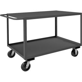 Stock Cart with 2 Shelves, 3000 lb. Cap., 36-1/4"L x 24-1/4"W x 36"H, Gray